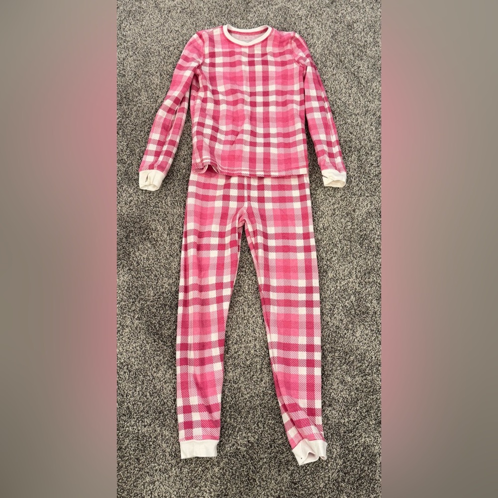 Cuddl Duds Pink Plaid Kids Pajama Set